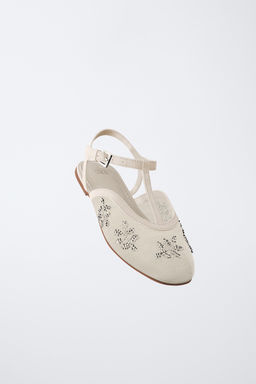 EMBROIDERED FANCY SLINGBACK BALLET FLATS - Zara фото 2