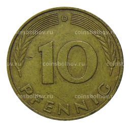 Монета 10 пфеннигов 1979 года D Германия
