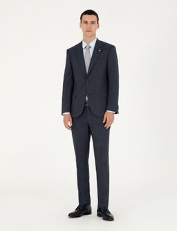 Lacivert Slim Fit Tak_m Elbise