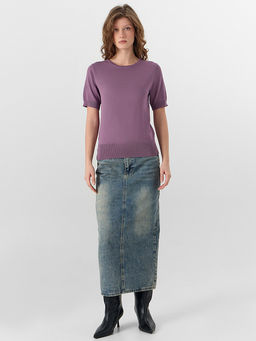 Джемпер женский с короткими рукавами фиолетовый - Mark formelle фото 3