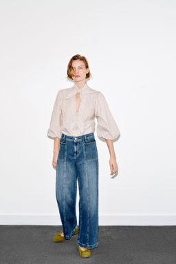 BLUSA RAYAS LAZOS / marron/blanco