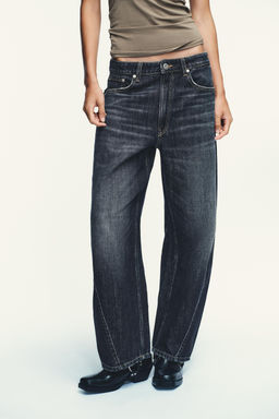 JEANS TRF BAGGY BARREL TIRO MEDIO / Marino