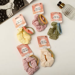 Резинки для волос QF «Эмилия», набор 3 шт., жатка, МИКС