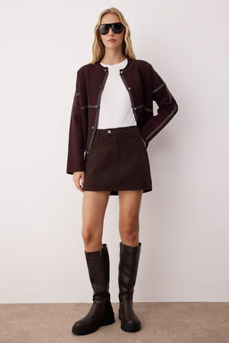 TRENDYOLMILLA Siyah Mini Denim Sort Etek TWOSS25SR00079 фото 23