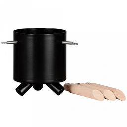 Подставка-чаша на ножках, для новогодней елки или новогодних композиций Финская, макс. высота дерева 1,5 м, размер ствола 3-9см, чаша для воды 1,4л, цвет черный, размер 33х28,8х23см, вес 1,5 кг, металл + дерево, в цветной коробке (Китай) - Домашняя мода фото 3