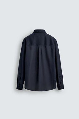 CAMISA VOILE ALGOD?N / Marino oscuro - Zara фото 8