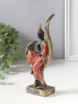 Фигурка полистоун «Будда в ярком одеянии на листе», 4×8.2×19.5 см