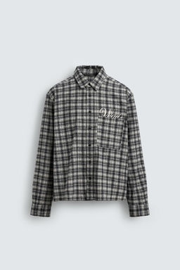 EMBROIDERED CHECK FLANNEL SHIRT - Zara фото 7