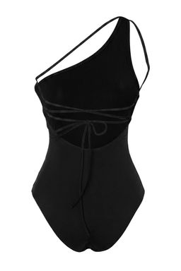 Siyah Tek Omuz Kapl_ S_rt Dekolteli Regular Mayo TBESS26MA00075 - Trendyolmilla фото 5