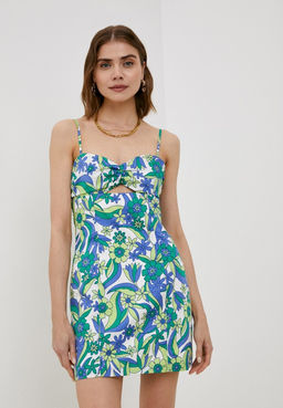 Приталенное платье с цветочным принтом