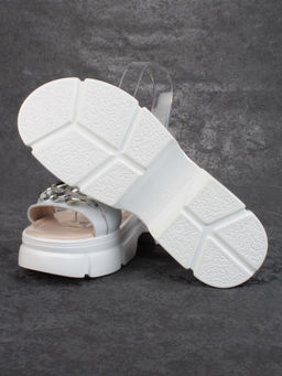 08-PED129-1 WHITE Босоножки женские (натуральная кожа)