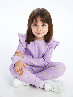 Bisiklet Yaka Uzun Kollu Bask?l? K?z Bebek Ti??rt - Waikiki фото 2