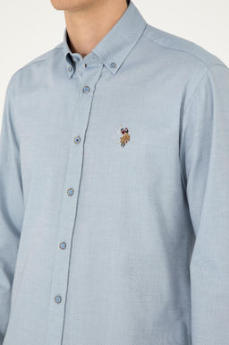 Мужская темно-синяя базовая рубашка с длинным рукавом Неожиданная скидка в корзине - U.s. polo assn фото 7