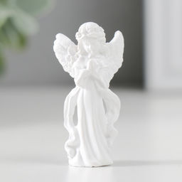 Фигурка полистоун «Девушка-ангел смотрит в ладони», 1.5×2.6×5 см, МИКС