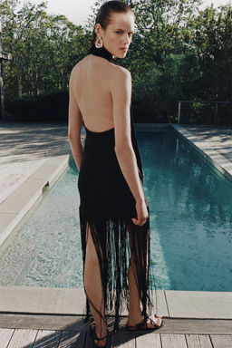 VESTIDO HALTER FLECOS ZW COLLECTION / Negro - Zara фото 5