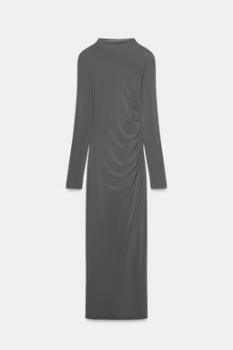 MIDI DRESS WITH SHOULDER PADS AND DRAPED DETAIL - Zara фото 4