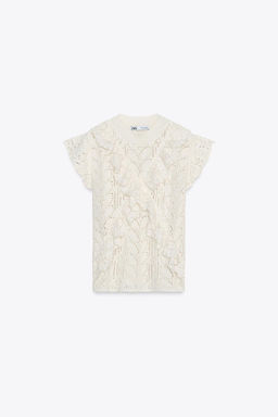 POINTELLE KNIT TOP WITH RUFFLES - Zara фото 4