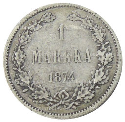 1 марка 1874 года Русская Финляндия