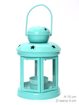 Подсвечник 15 см / L-732 / WL-732/уп 12/48/ (Голубой)