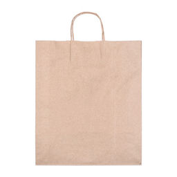 Цена за 25 шт. Пакет бумажный крафт 90 г/м², круглая ручка 32×20×37 см