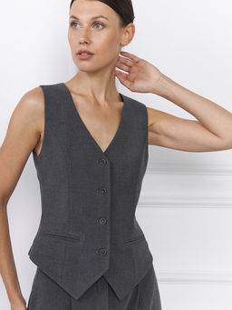 Жилет короткий OD-562-9 серый - Tantino фото 8