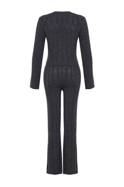 Antrasit Crop Yumusak Dokulu Triko Alt-Ust Tak?m TWOAW25AU00038 - Trendyolmilla фото 7