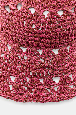 GORRO TRENZADO PAPEL 100% / Rosa