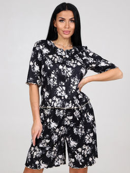 429 ДОМАШНИЙ КОСТЮМ ЖЕНСКИЙ (шорты) (Черный) - А-дина фото 2