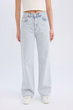 90s Wide Leg Yuksek Bel Genis Paca Uzun Jean Pantolon