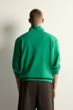 SUDADERA RELAXED FIT CREMALLERA CONTRASTE / Verde vigor? - Zara фото 3