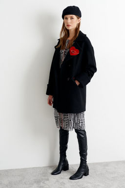 Укороченное пальто прямого силуэта Nelli (Цвет: Черный) - Morozov Amavie фото 5