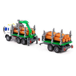 Сити, автомобиль-лесовоз с прицепом инерционный (со светом и звуком) (зелёный) (в коробке) - Полесье фото 3