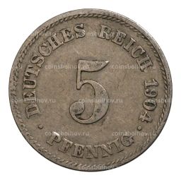 5 пфеннигов 1904 года Е Германия