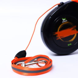 Рулетка Пижон с прорезиненной ручкой, 8 м, до 50 кг, трос, чёрно-оранжевая  фото 2