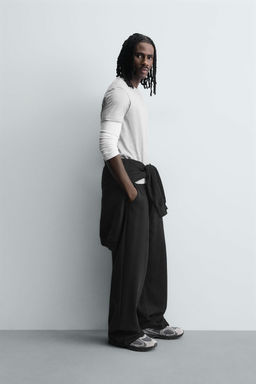 WIDE-LEG JOGGER TROUSERS - Zara фото 19