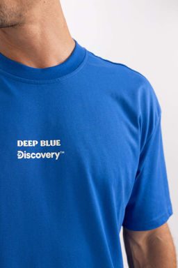 Футболка оверсайз с круглым вырезом и короткими рукавами Discovery Channel - Defacto фото 9