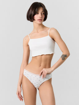 Цена за 2 штуки! Трусы женские белые с цветочным принтом