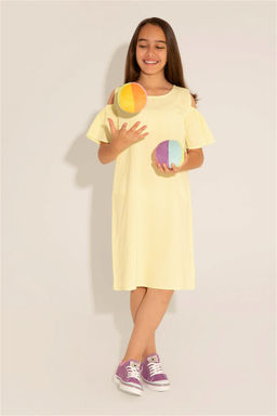 Неоново-желтое тканое платье для девочки - U.s. polo assn фото 6