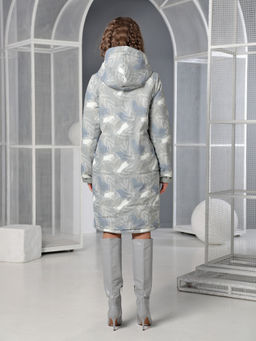 25108 Плащ утепл. серо-зеленый - Dizzyway фото 5