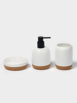 Набор для ванной SAVANNA Пробка, 3 предмета, дозатор для мыла, стакан, мыльница фото 2