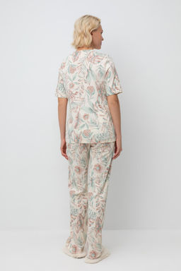 Е 20153/айвори,акварельные тропики пижама жен