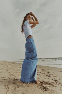 Z1975 DENIM CROSSOVER MIDI SKIRT - Zara фото 26