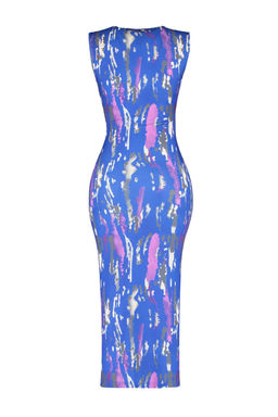 TRENDYOLMILLA Siyah Fitted/Vucuda Oturan Buzgu Detayl? Midi Esnek Orme Kalem Elbise TWOSS23EL00751 фото 39