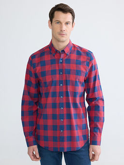 Regular Fit Ekose Poplin Erkek G?mlek