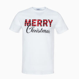 Футболка мужская KAFTAN Merry Christmas, размер 54, хлопок 100%, белая