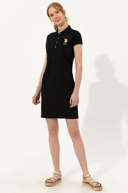Женское черное вязаное платье - U.s. polo assn фото 3