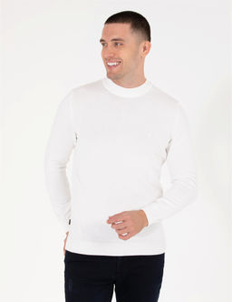 Ekru Slim Fit Yar_m Bal_k__ Yaka Basic Triko Kazak - Pierre cardin фото 3