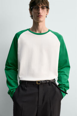 REGULAR FIT COLOUR BLOCK T-SHIRT - Zara фото 6