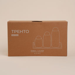 Банки для сыпучих SL Home Тренто, 450/700/900 мл, набор 3 шт., на деревянной подставке, фарфор, белые - Sima-land home фото 5