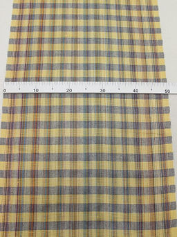 Холст полотенечный Клетка меланж цв.желтый/серый, ш.0.5м, лен-40%, хлопок-60%, 200гр/м.кв - Купава фото 2